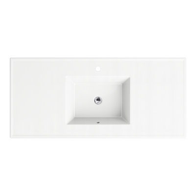 Ceramic/Impressions Vitreous China Rectangular Drop-in Bathroom Sink with Overflow