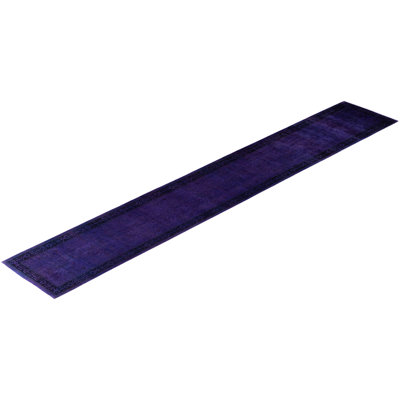 Huckaby One-of-a-Kind 2' 9" X 17' 8" Runner Wool Area Rug Purple
