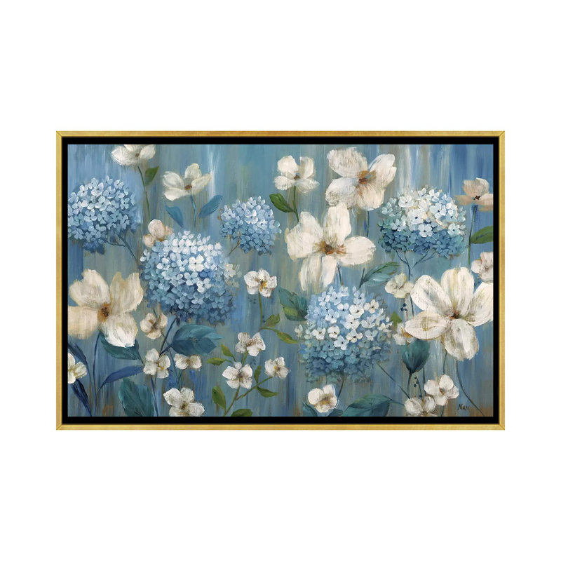 «Very Berry Blues» par Nan - reproduction d'art, Toile encadrée d'or, Pas de tapis, H 18 po x l 26 po x P 1,5 po