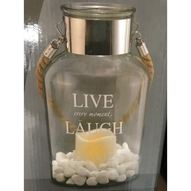 Lanterne en verre Live Laugh and Love