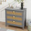 Meuble de bureau à 3 tiroirs, gris naturel, améliore l'efficacité au travail, décoration intérieure.