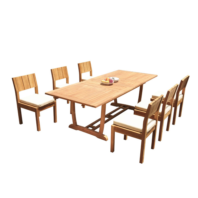 Tristian Outdoor 7 - Piece Teak Dining Set