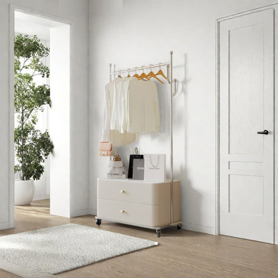 Solid Pine Wood Wardrobe with Drawers