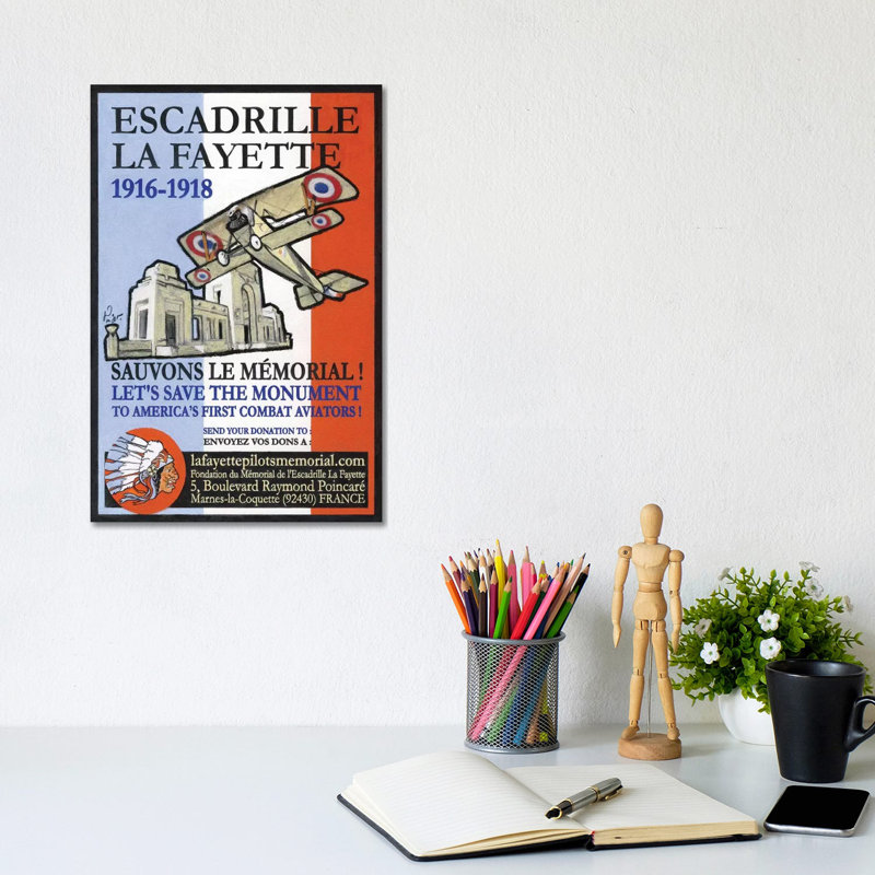 Escadrille De Lafayette by Jean-Pierre Got - Wrapped Canvas Print, 20.32 cm H x 30.48 cm W