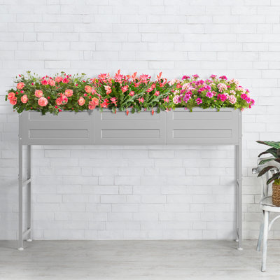 Boîte à fleurs surélevée avec conception résistante aux intempéries
