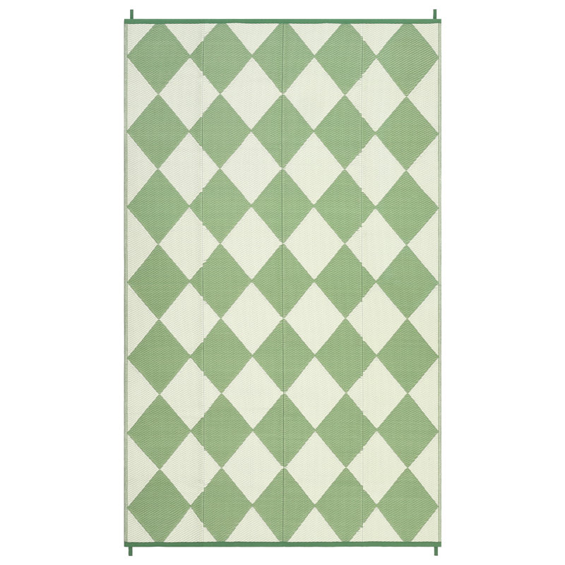 9' x 18' Reversible Outdoor Rug with Carry Bag, Waterproof Plastic Straw Weave, Easy-Clean and Lightweight Design for Patio, RV Camping, and Backyard Use