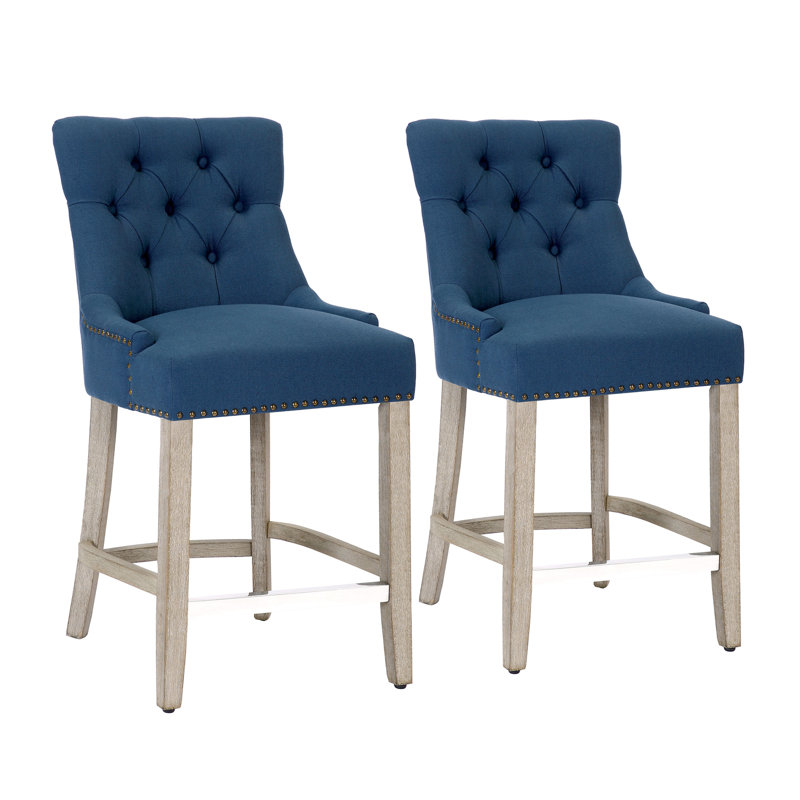 Tabouret Wren, Bleu sarcelle, Gris antique / argent, Tabouret de bar (siège d'une hauteur de 29 po)