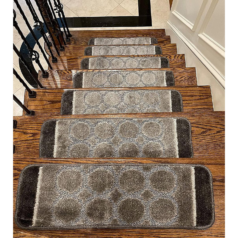 Tapis d'escalier Alyese, Gris / noir