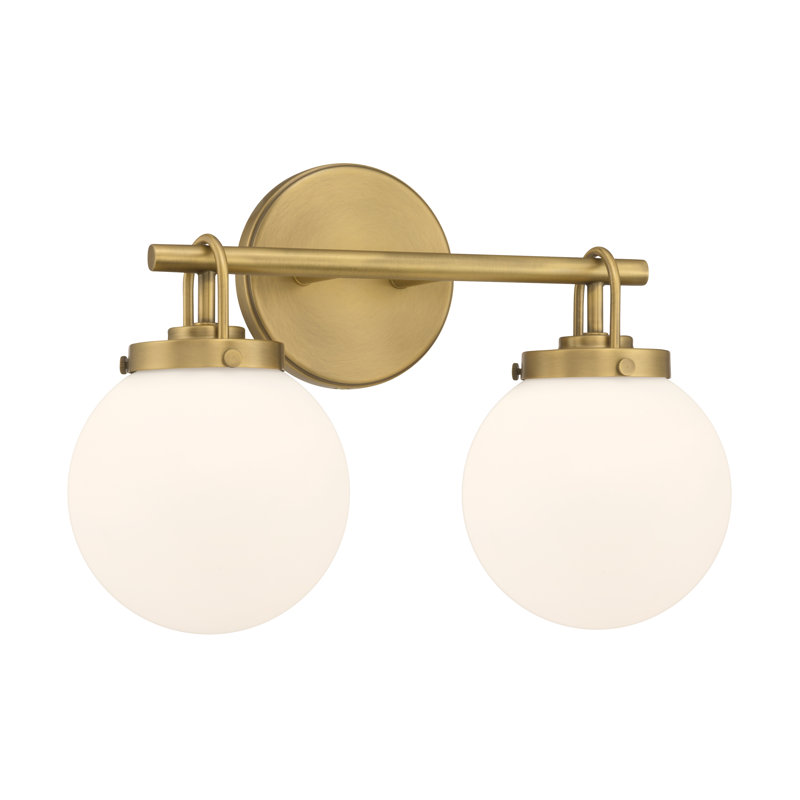 Meuble-lavabo 2 lumières 15 po Ortesa, Laiton, H 10,5 po x l 15 po x P 6,5 po, Deux lumières