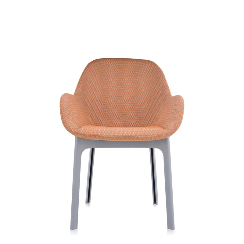 Clap Upholstered Arm Chair, Gray, Orange