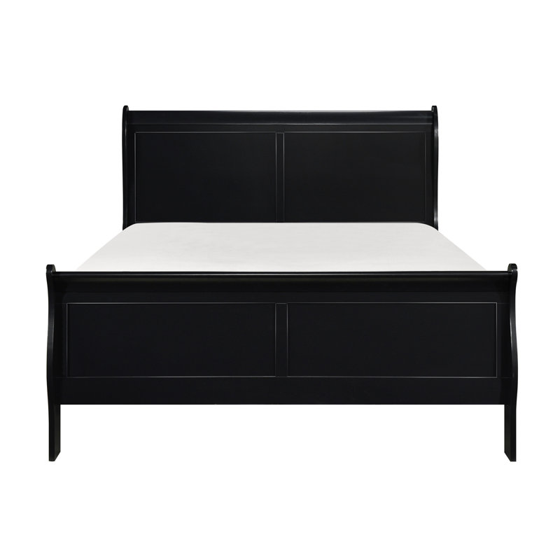 Panel Sleigh Bed Crafted from for Bedroom, Offering Comfortable Rest and a Relaxing Retreat, Black, King