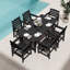 Ensemble 7 pièces de table de salle à manger de patio, ensemble de mobilier de salle à manger extérieur en PEHD 2 chaises