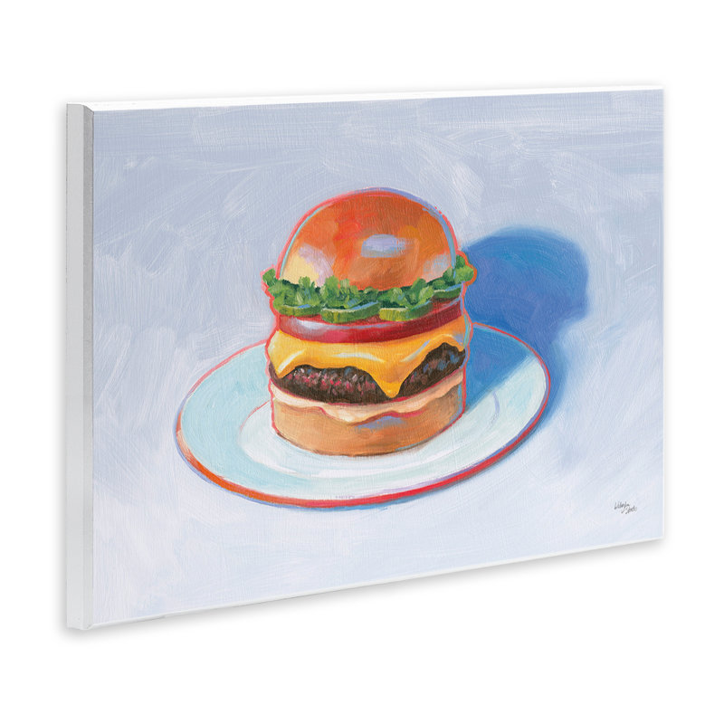 "Burger on Plate" par Wild Apple, H 13 po x l 19 po