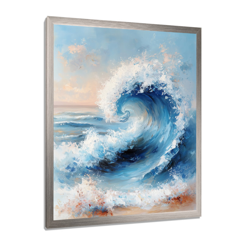 Ayo - art mural toile côtière, H 32 po x l 24 po, Picture Framed, Argent argent