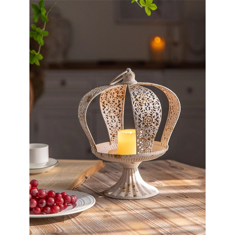 Bougeoir de table en métal, H 10,63 po x l 7,68 po x P 7,68 po