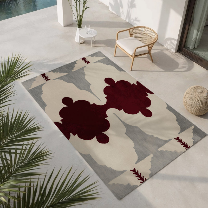 Fractal Focus Indoor And Outdoor Area Rug, Rectangle 9' x 12'