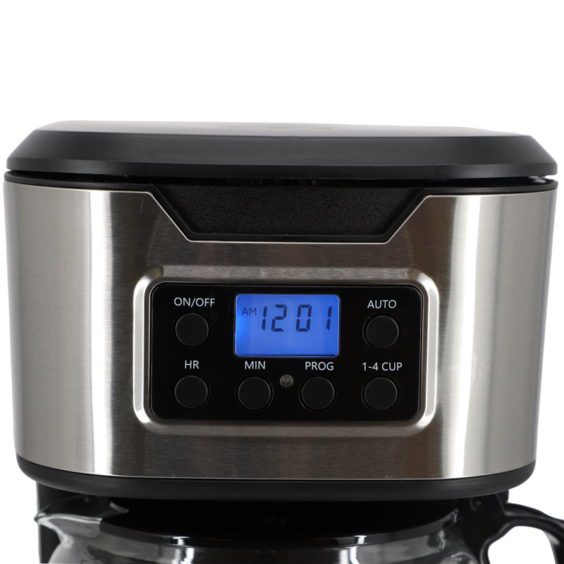 Cafetière programmable de 12 tasses Better Chef en noir avec détails en acier inoxydable Better Chef