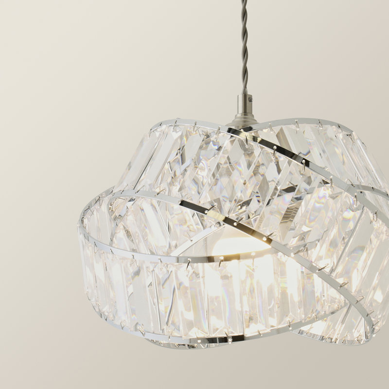 Hudson 19.5cm H Metal Novelty Pendant Shade ( Clip On ) in Silver, Not Included