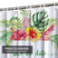 Aquarelle, bordure de feuille de fleur tropicale avec 12 crochets-989946041