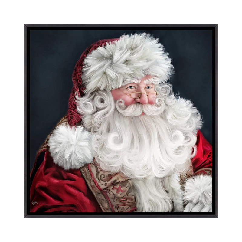 Saint-Nicolas, reproduction d'art sur toile encadrée, H 26 po x l 26 po, Floater Framed without Mat, Distressed Black