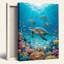 Ensemble de 1 tableau sur toile représentant une tortue marine-130588018-130588022