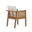 Chaise de salle à manger d'extérieur avec coussins Cunningham (ensemble de 2) - Bois d'acacia durable avec dossier en rotin tissé à la main