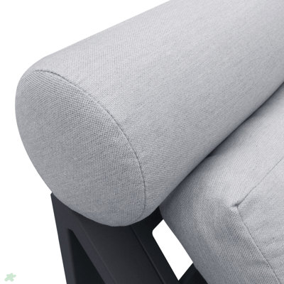 Fauteuil de patio inclinable avec coussins et repose-pieds, coussins moelleux en tissu imperméable