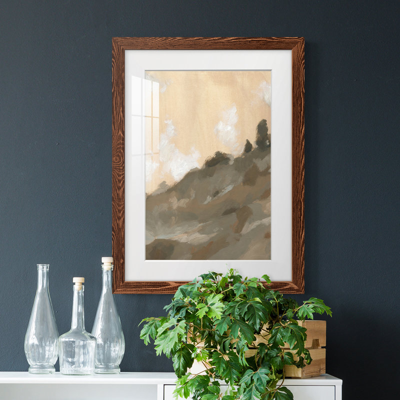 Hillside Walking Path III - Peinture encadrée, Encadrement brun, H 31,5 po x l 23,5 po x P 1 po