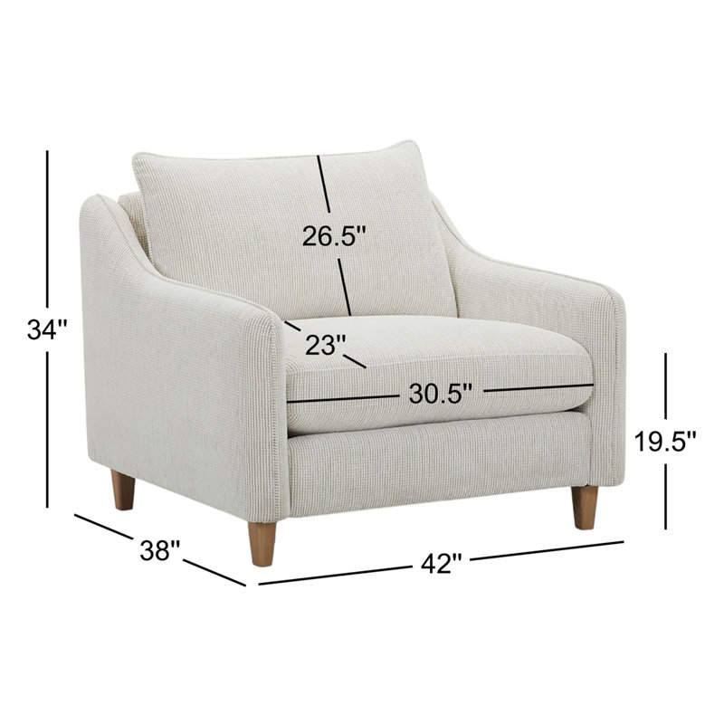 Chaise et demi rembourrée Evony