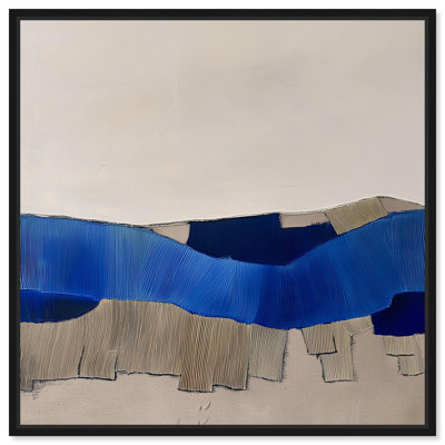 Impression sur toile, "Méandre", impression sur toile par Art Remedy, cadre noir, 12 x 12