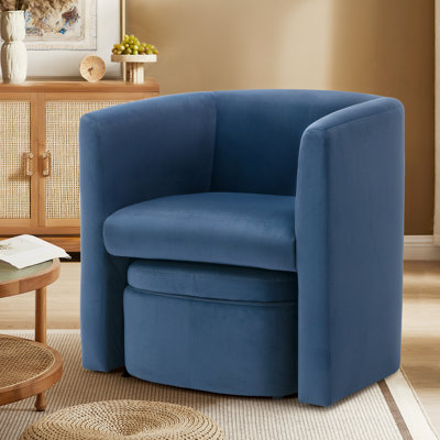 Fauteuil d'appoint et repose-pieds rembourrés Braedin, aucun assemblage requis