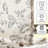 Linen Blend Pinch Floral Curtains with Hooks Curtain Pair-378736545-378736559