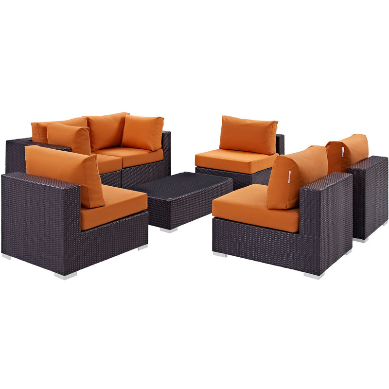 Ensemble modulaire d'extérieur 7 pièces Convene, Orange