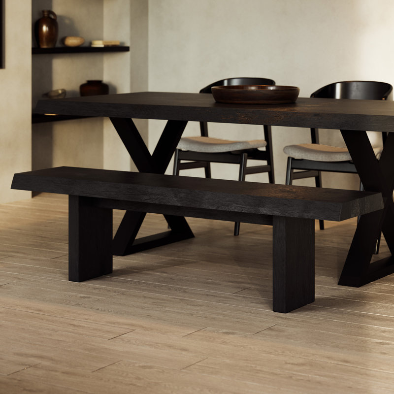 Brooks Bench, Ebonized, 18" H x 102" W x 15" D