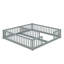 Lit double au sol avec clôture, lit en bois pour 2 enfants avec garde-corps, sans porte-118681095