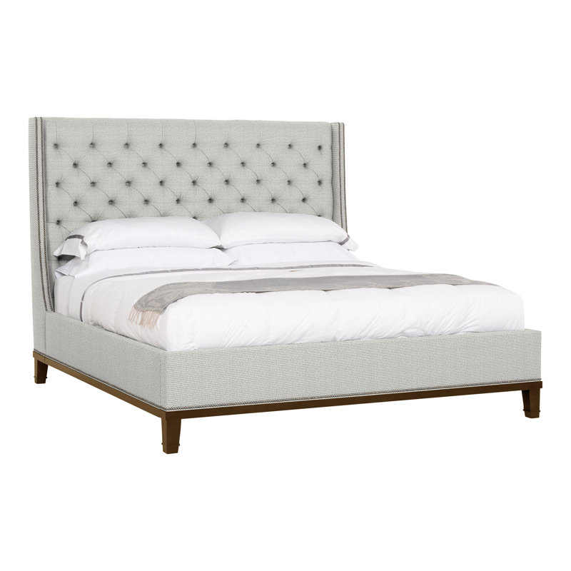 Michael Weiss California King Tufted Upholstered Panel Bed, Havana, Callaloo Cotton, Yes
