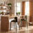 Upholstered Counter Stool with Metal Legs-120358056
