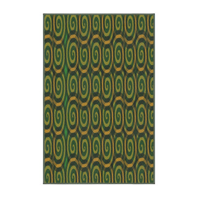 Tapis décoratif vert géométrique