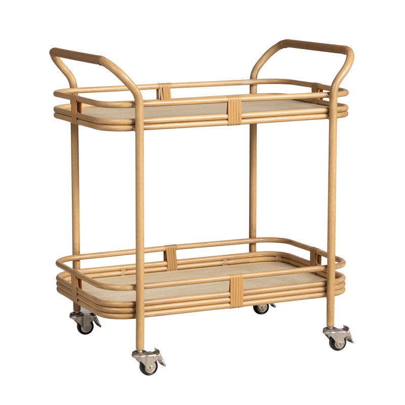 Riviera Bar Cart In Camel Finish