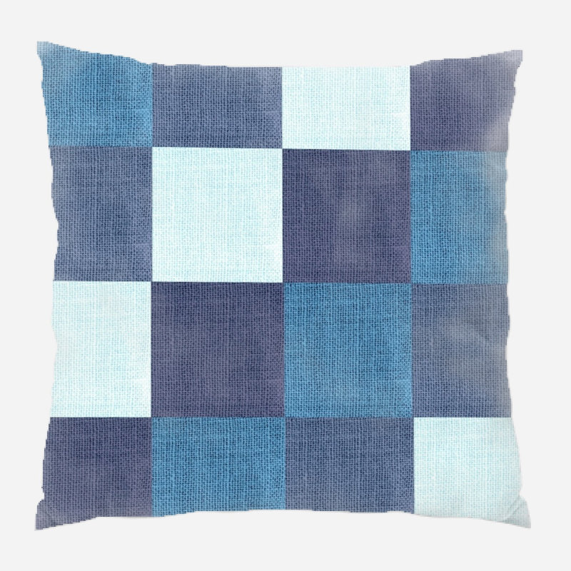 Coussin décoratif en tissu, Bleu / blanc