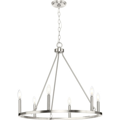Jonathaon 6 - Light Dimmable Wagon Wheel Chandelier