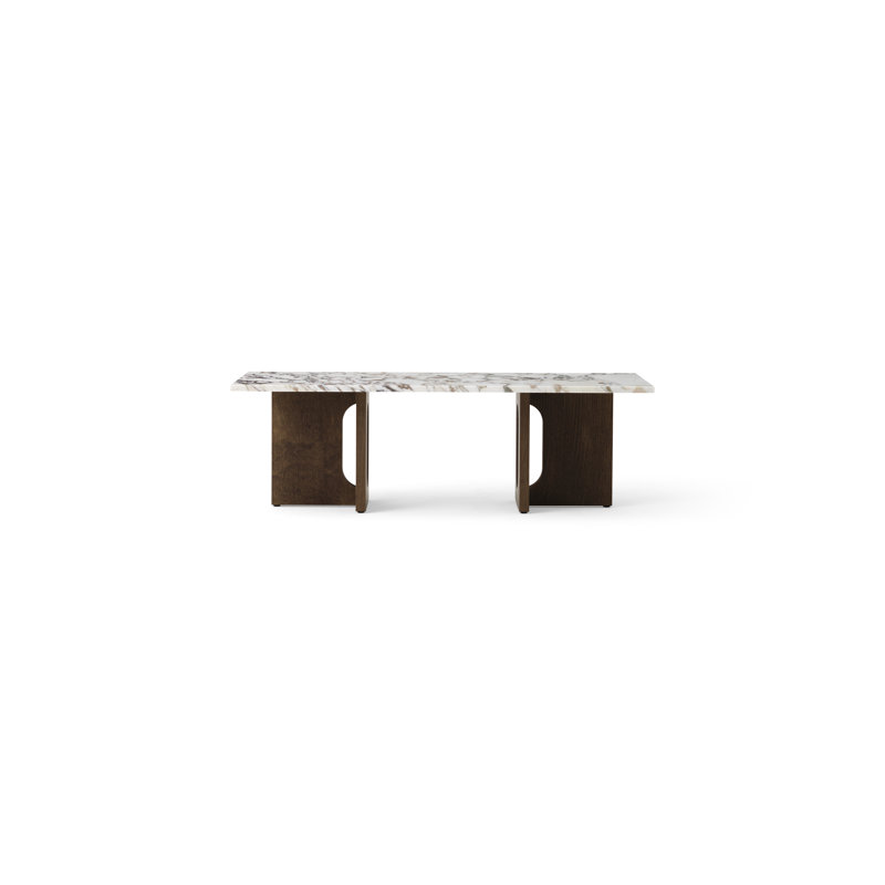 Androgyne Stone Coffee Table, Dark Stained Oak, Calacatta Viola