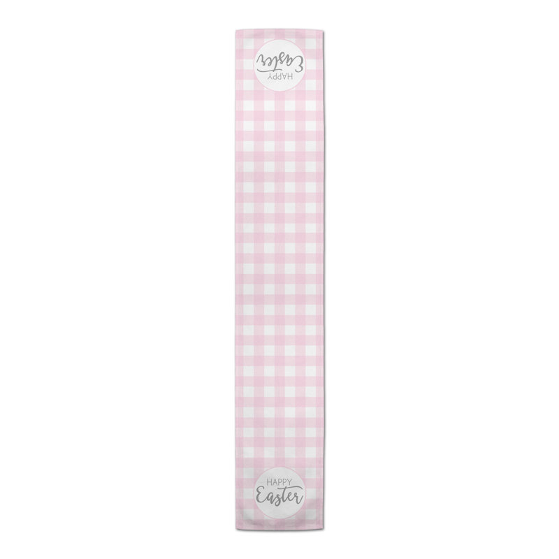 Kerkhoven Happy Easter Buffalo Check Table Runner, 72" x 16"