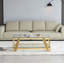 Table basse rectangulaire moderne en acier inoxydable de 47 po de largeur, table basse à double couche en verre trempé, table centrale avec rangement, assemblage facile-1722483865