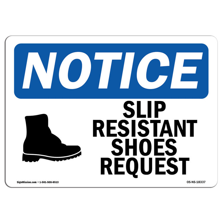 SignMission Notice - Slip Resistant Shoes Required Sign