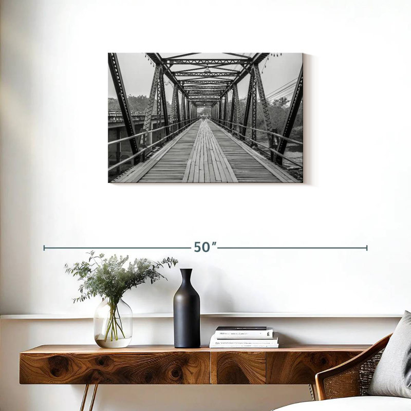 Lilie, pont commémoratif de paiement, BW, H 20 po x l 30 po