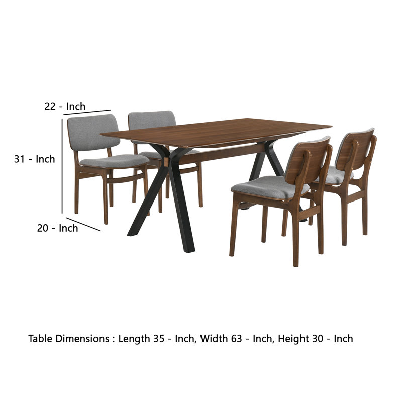 Schoonover 4 - Person Trestle Dining Set, Walnut