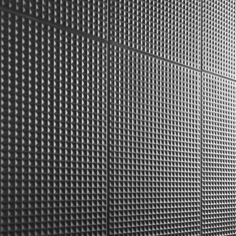 Kinzie Waffle 8X16 Matte Ceramic Tile, Charcoal
