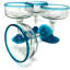 Numan Mexican Hand Blown 16 oz. Aqua Rim Margarita Glasses