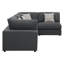 Canapé d'angle 4 pièces Rhette Charcoal avec coussins réversibles et design modulaire